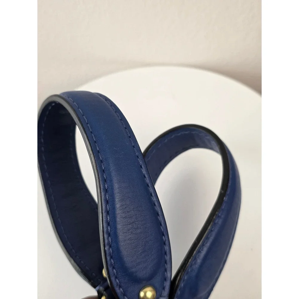 Coach Kristen Cobalt Blue Leather Shoulder Bag Gold Hardware 18609 Tie Tassel